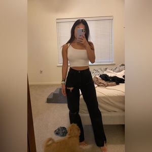 Prettylittlething (PLT) wide leg pants black